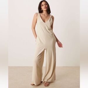 ASOS Beige Sleeveless Jumpsuit